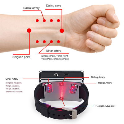 Reloj ligero rojo de la terapia, luz infrarroja de la acupuntura de la intensidad reducida para el alivio del dolor de la rinitis del cuerpo del hombro de la rodilla