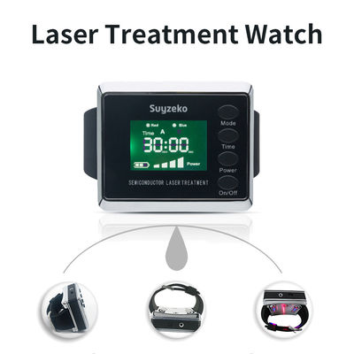 Reloj azul frío físico de la terapia de la luz del laser 450nm LED del equipo 650nm de la terapia de la curación de la diabetes