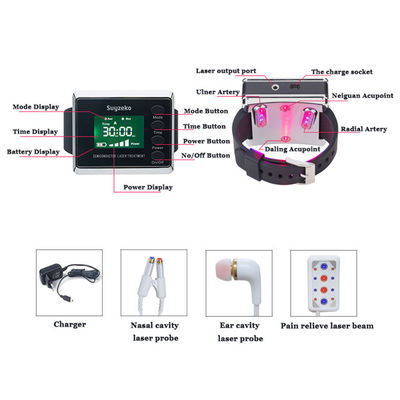 Reloj físico del equipo de la terapia baja del laser para los diabéticos